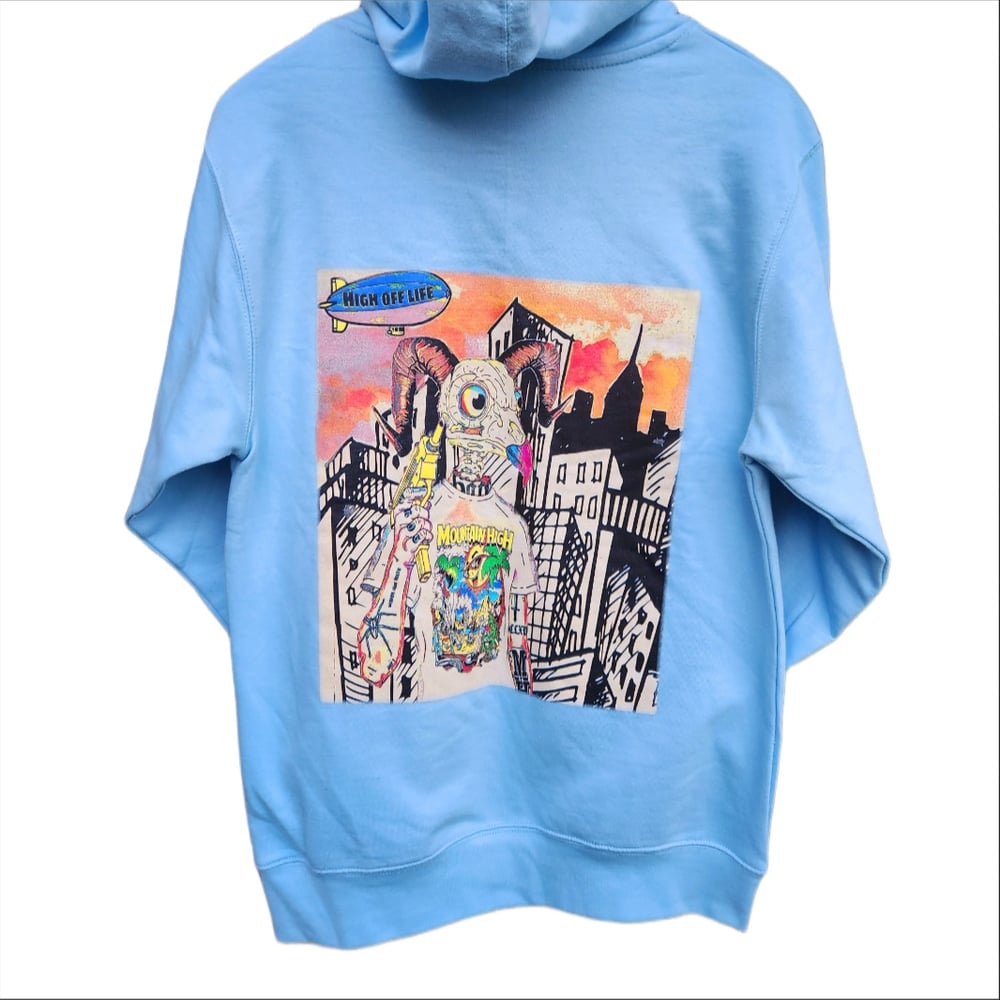 Image of CITY GOAT GRAPHIC HOODIE(Light Blue)