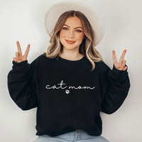 Image 1 of Cat Mom Crewneck Sweatshirt