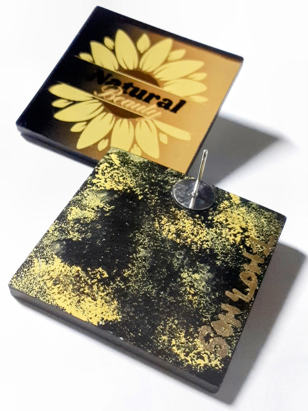 Image of Natural Beauty, Sunflower, Acrylic, Afrocentric, Studs earrings