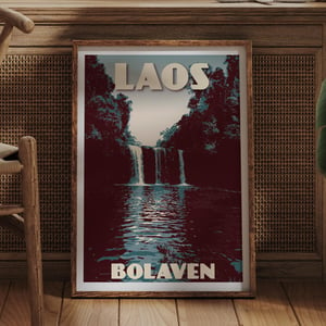 Image of Vintage poster Laos - Bolaven - Fine Art Print