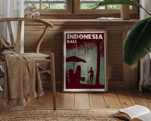 Image of Bali - Kuta Beach | Wall Art Decor | Travel Poster | Fine Art Print | Tropical green color