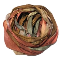 Image 1 of 10YD CEDARWOOD HAND DYED SARI SILK RIBBON/HAND DYED BY COLOR KISSED SILK