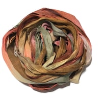Image 3 of 10YD CEDARWOOD HAND DYED SARI SILK RIBBON/HAND DYED BY COLOR KISSED SILK