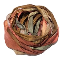 Image 4 of 10YD CEDARWOOD HAND DYED SARI SILK RIBBON/HAND DYED BY COLOR KISSED SILK
