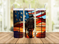 20oz Stained Glass Soldier Tumbler