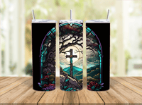 20oz Stained Glass Cross Tumbler