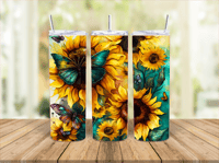 20oz Sunflowers and Butterflies Tumbler