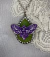 Up cycled Crystal and Rhinestone with Death's Head Moth Necklace by Ugly Shyla