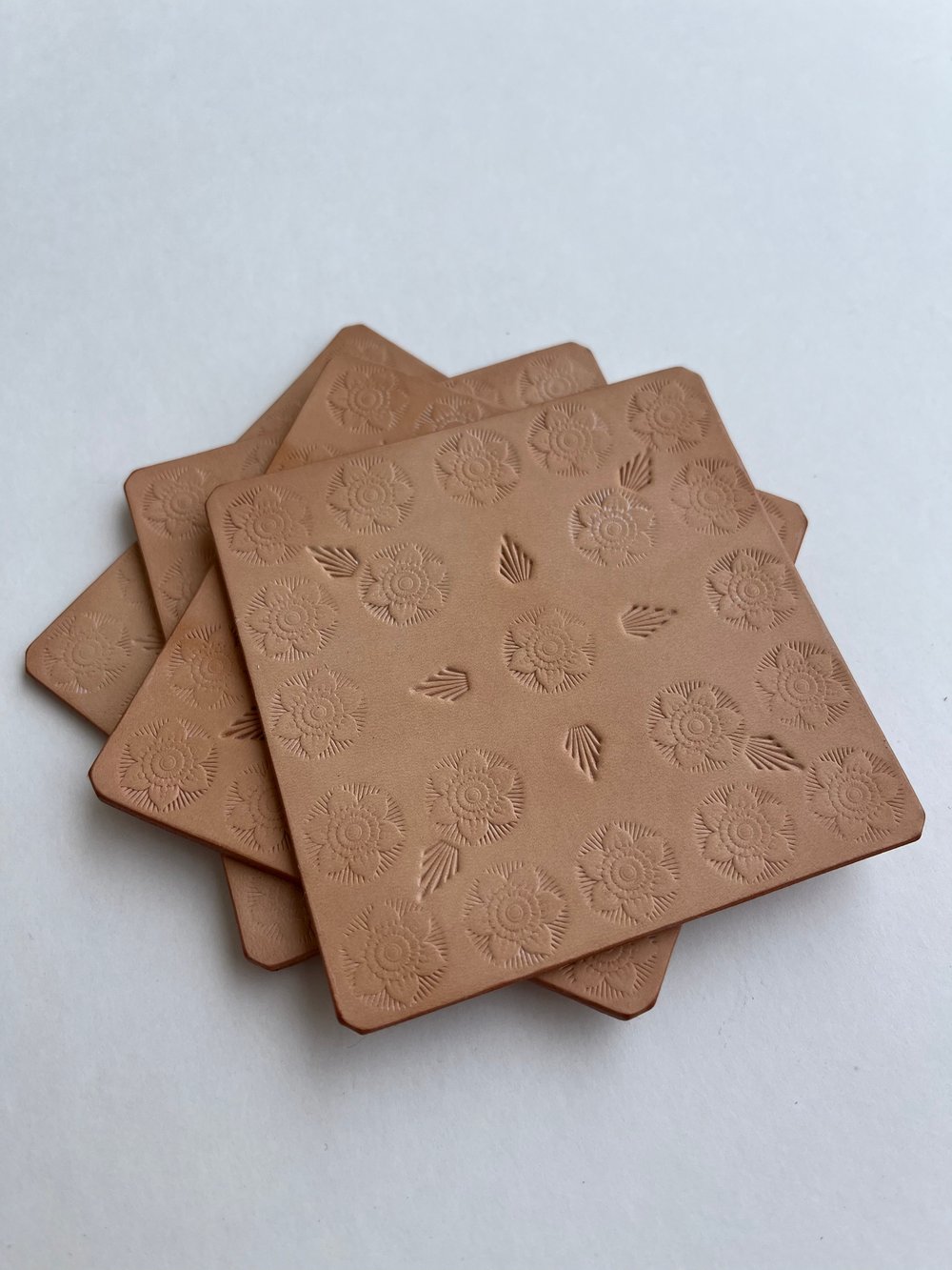 Image of Natural  Stamped Coasters #3