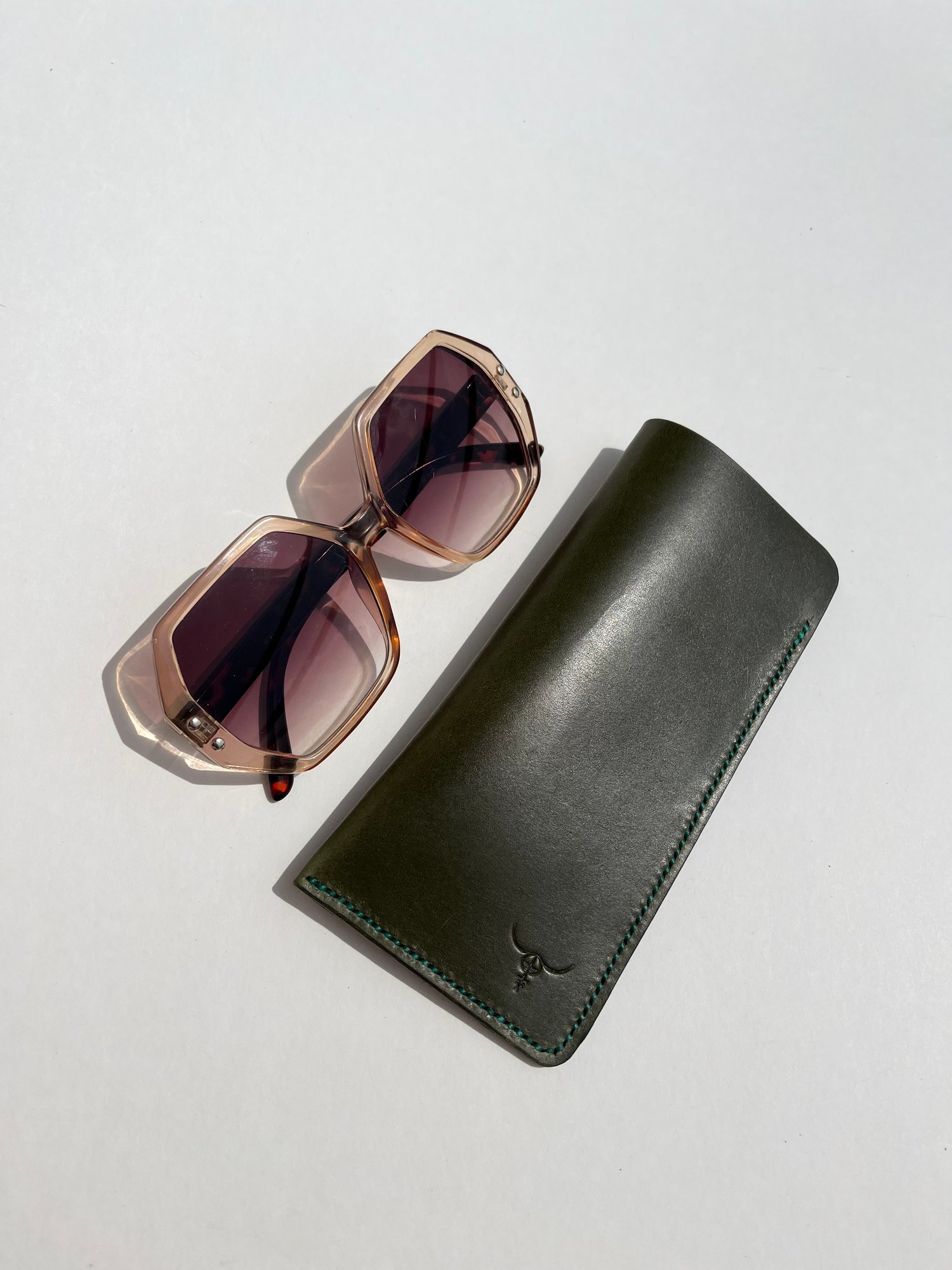 Image of Olive Vachetta Sunglasses Case #2