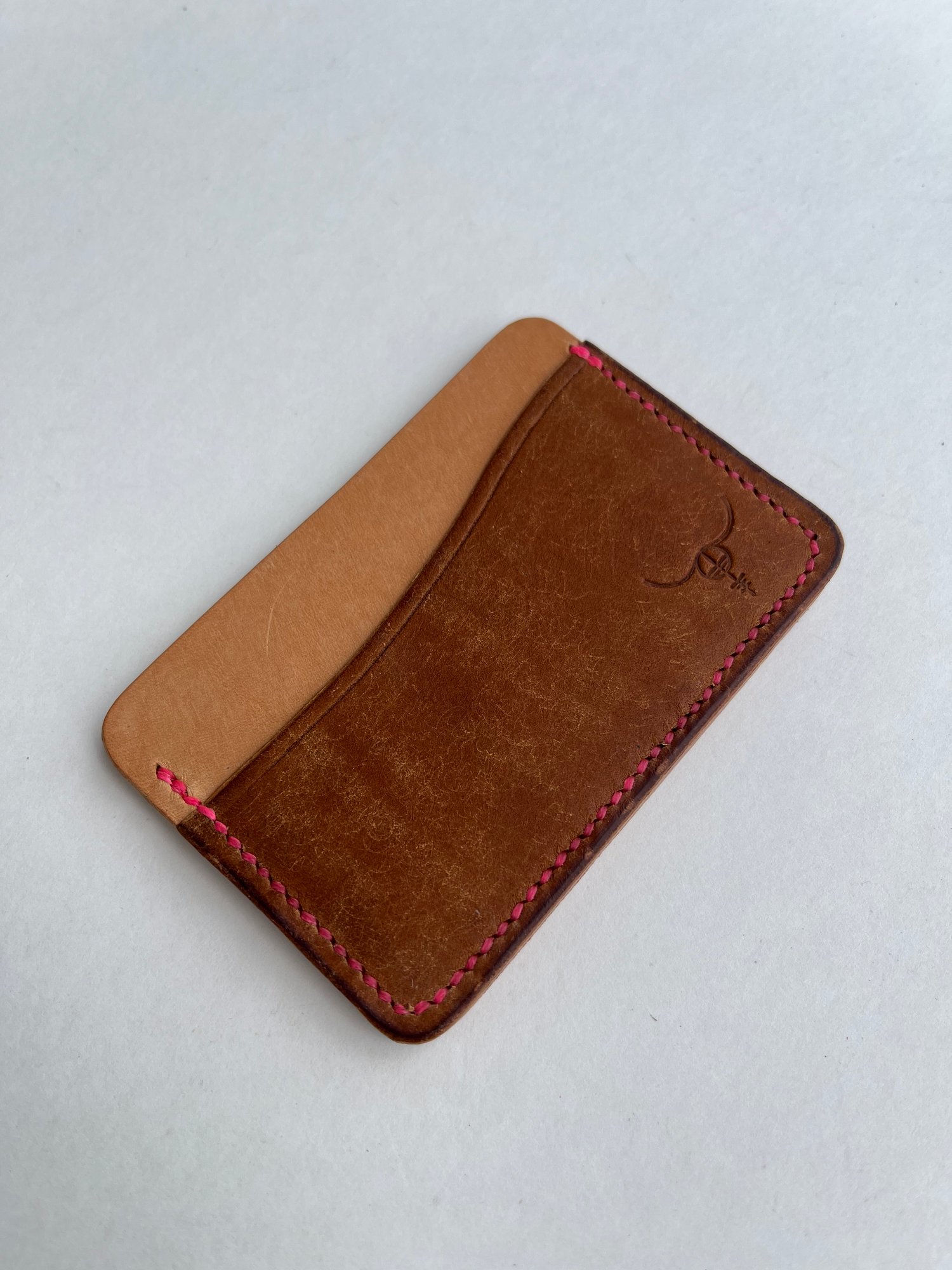 Image of Cognac/Natural Horizontal Cardholder 