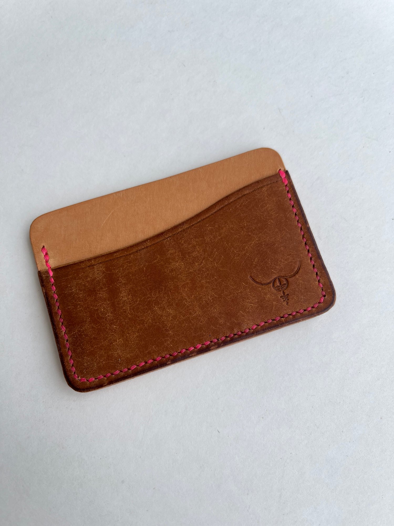 Image of Cognac/Natural Horizontal Cardholder 