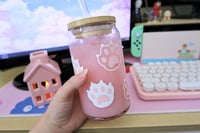 Image 1 of Cute Cat Paws Glass Cup