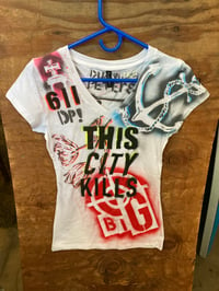 Image 1 of DP PAINTED ONE OF A KIND GIRLS TEE SZ L 