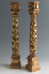 Pair of giltwood Spanish Baroque columns