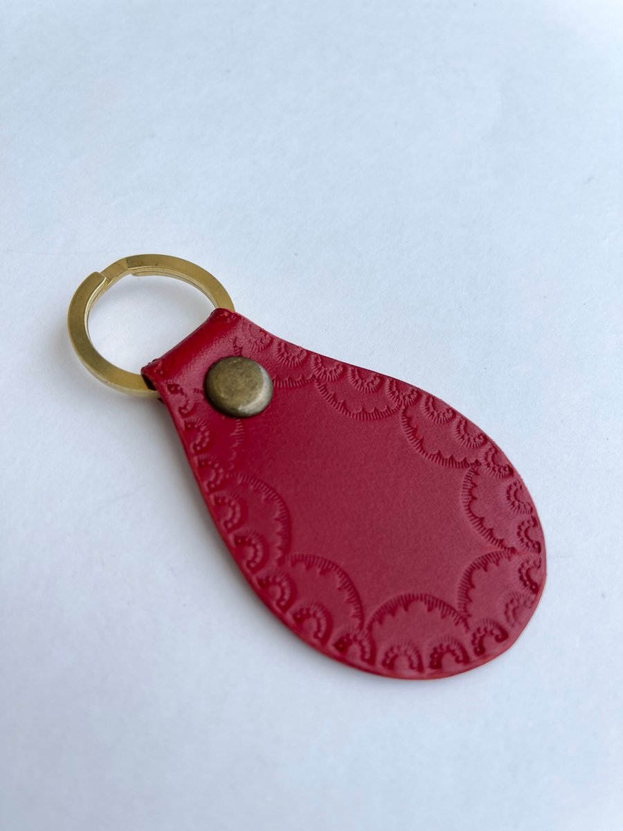 Image of Red Buttero Stamped Keychain 