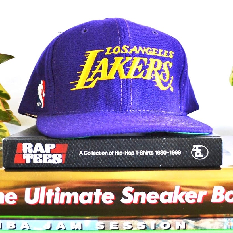 Vintage 1990's Los Angeles Lakers Sports Specialties Motion Script Snapback  Hat