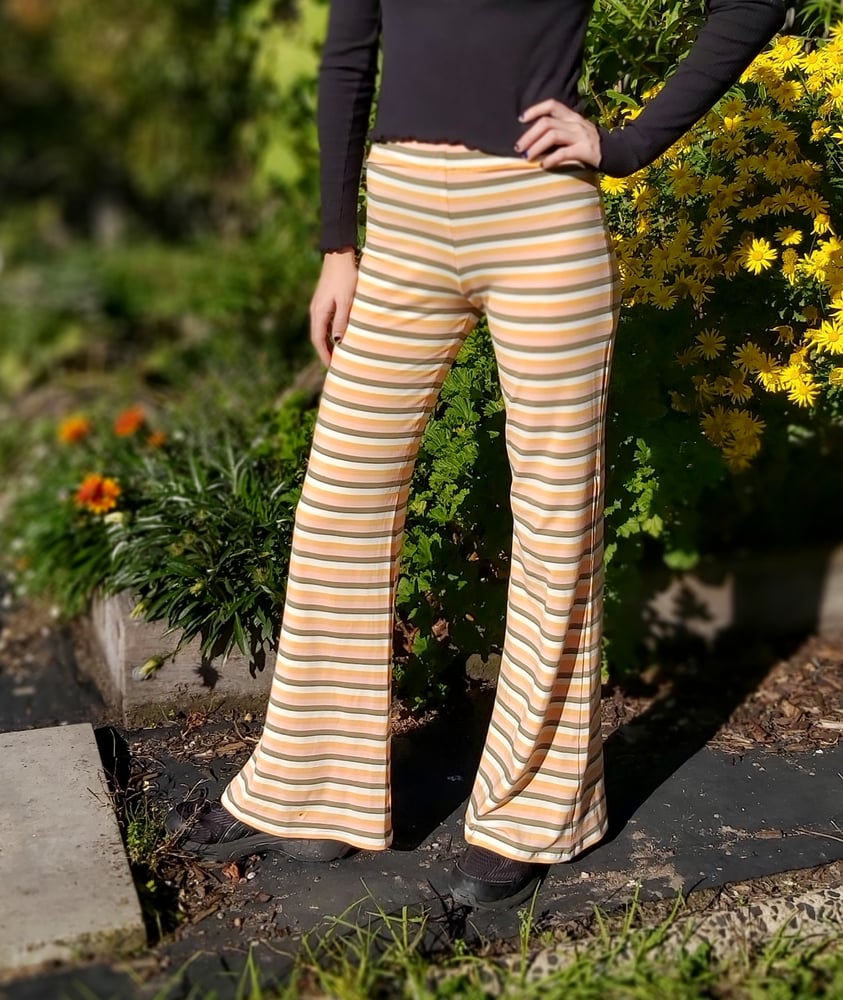 Image of Olive peach stripe KAT pants