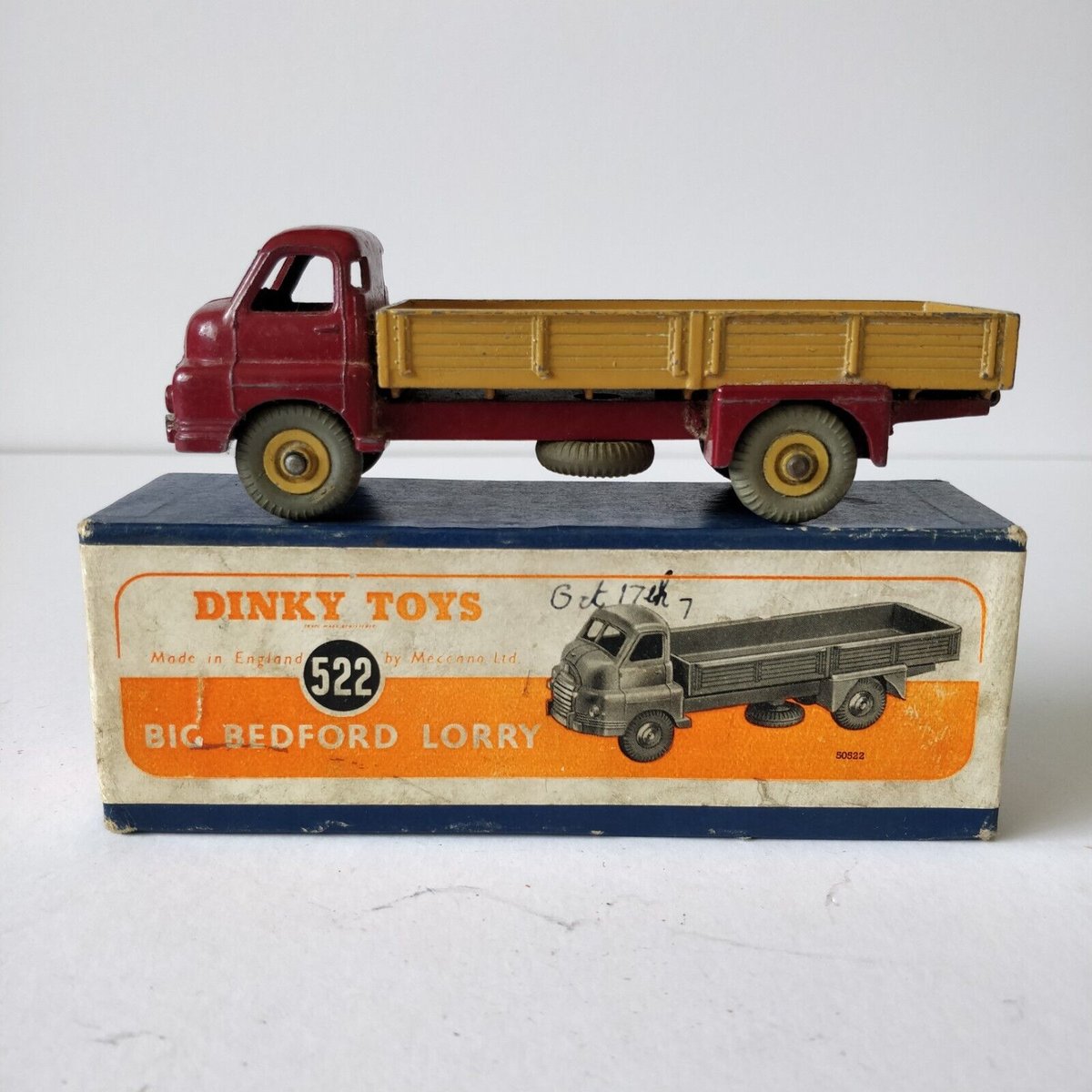 Image of Dinky Toys Big Bedford Lorry 522 with Original Box Meccano Limited c. 1950s