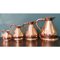 Set of 4 Antique Georgian Copper "Haystack" Jugs