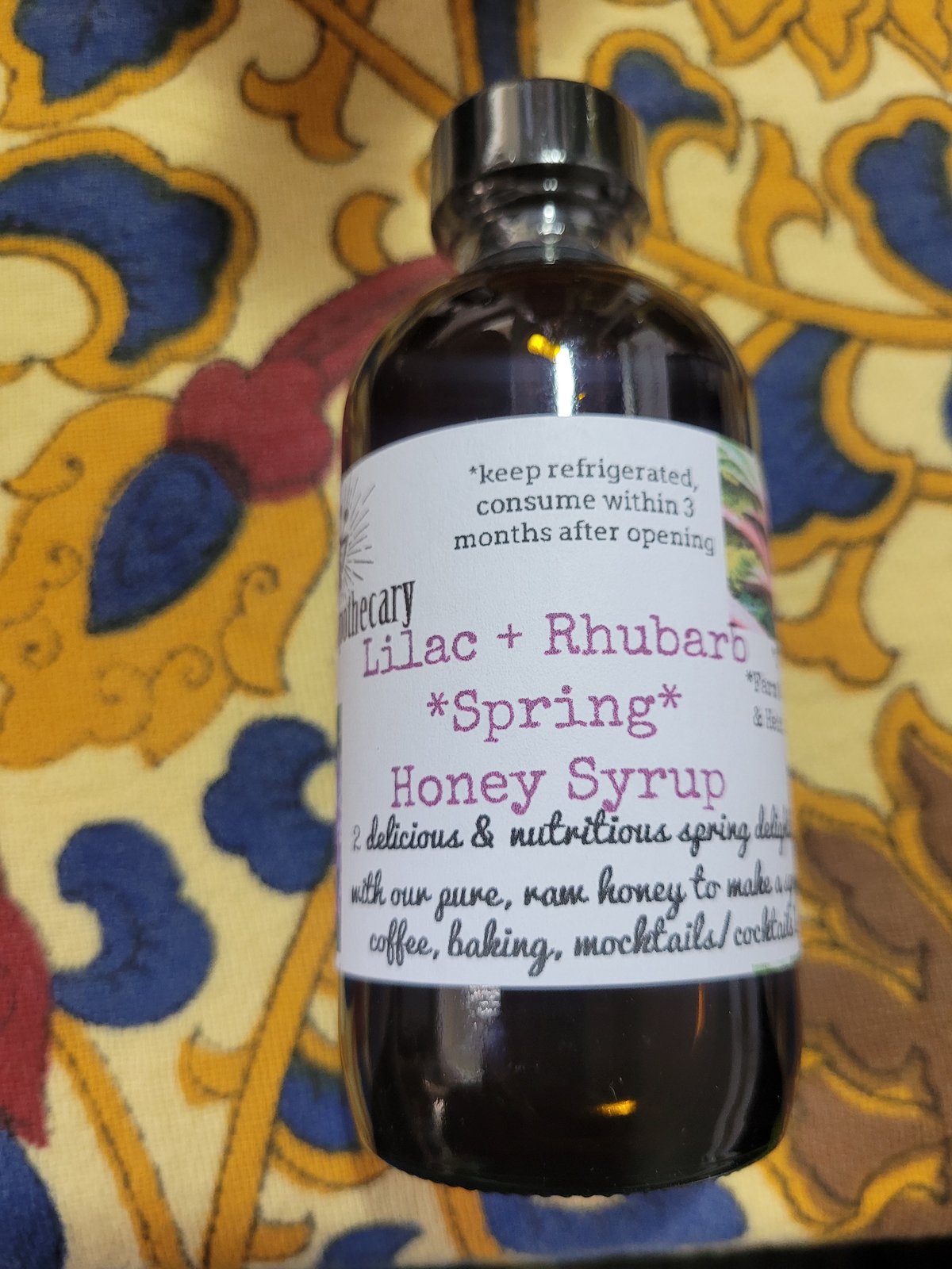 Image of â˜†NEWâ˜†  Single Batch Fresh Lilac + Rhubarb Honey Syrup 