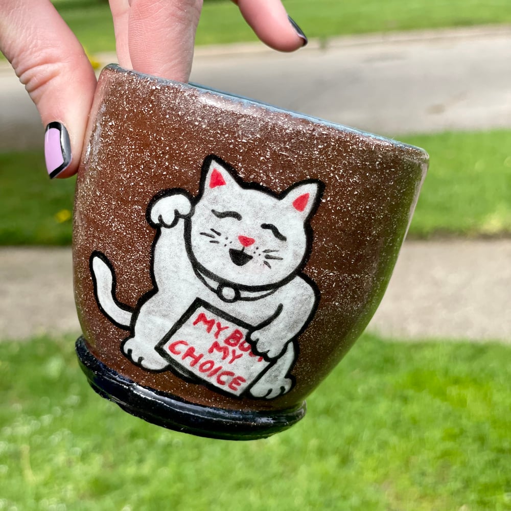 Image of feminist maneki neko mug