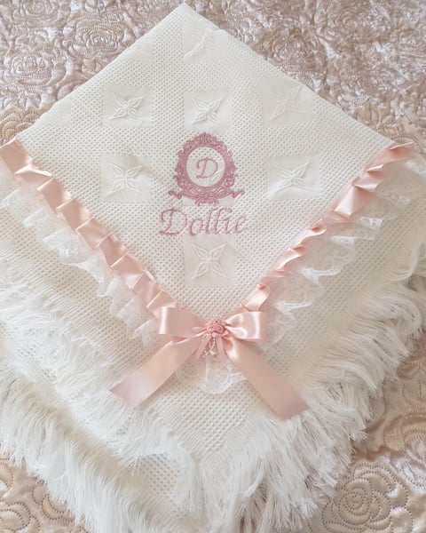 Image of Baby intial shawl 