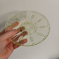 Image 2 of Vintage Uranium UV Green Glass Dessert Bowl & Dish/Plate