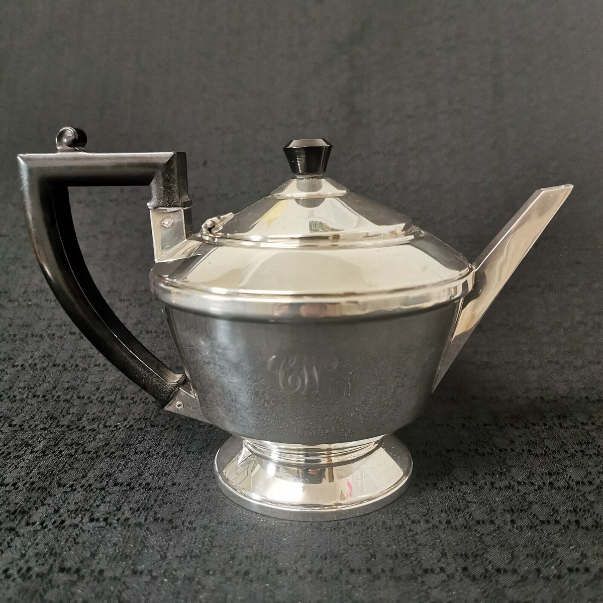 Image of Art Deco Solid Silver Teapot, A L Davenport, Birmingham 1933
