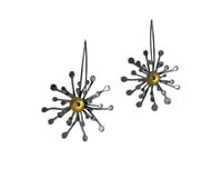 Image 1 of Black Flower earrings 