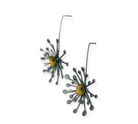 Image 3 of Black Flower earrings 