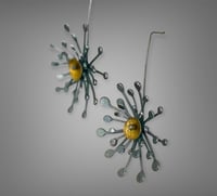 Image 4 of Black Flower earrings 