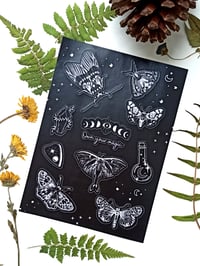 Image 3 of Witchy Moth Planner Sticker Sheet 