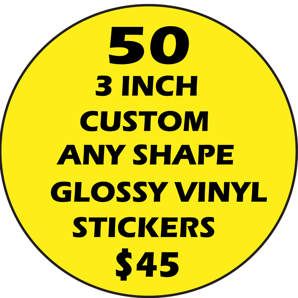 Image of 50 - 3 inch stickers 
