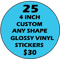 Image of 25 - 4 inch stickers