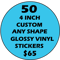 Image of 50 - 4 inch stickers