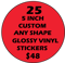 Image of 25 - 5 inch stickers