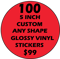 Image of 100 - 5 inch stickers