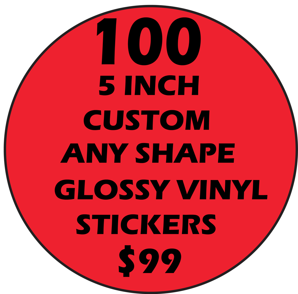 Image of 100 - 5 inch stickers