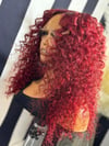 Red tpart curly 16"