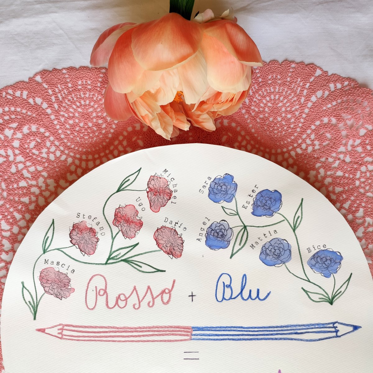 PIATTO MAESTRA - ROSSO + BLU = MAESTRA