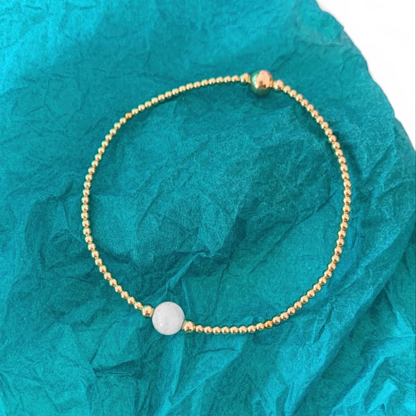 Image of Gold & Moonstone stacking bracelet 