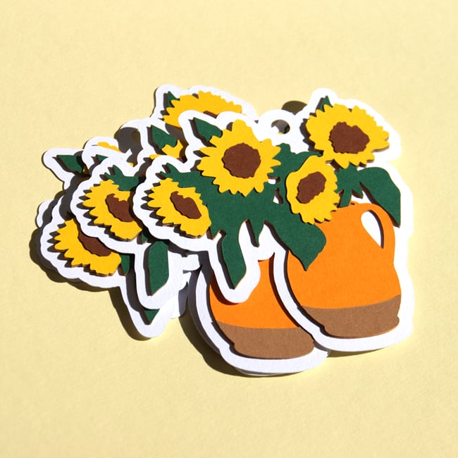 Etiquette cadeau Tournesols