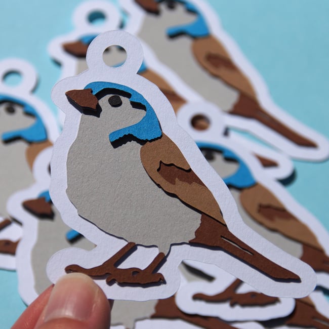 Etiquette cadeau Oiseau