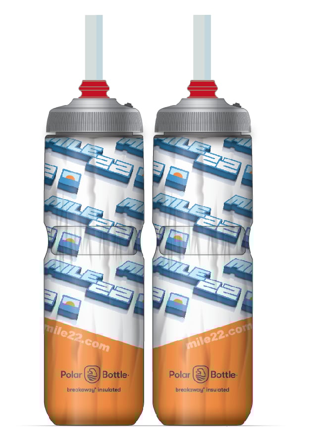 Polar Insulated 24 OZ Bottle w Drink Tube Pair Mile 22