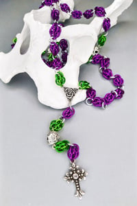 Image 2 of Floral Skull Rosary