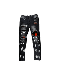 Image 2 of Custom painted slim fit jean