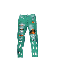 Image 3 of Custom painted slim fit jean