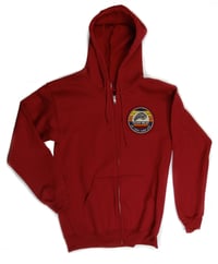 Image 1 of Team Meat T-Bone Logo Patch - Full-zip Hooded Jacket - Cardinal Red