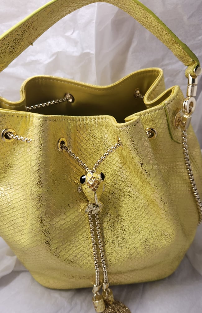Yellow Satchel / Fish Pendant